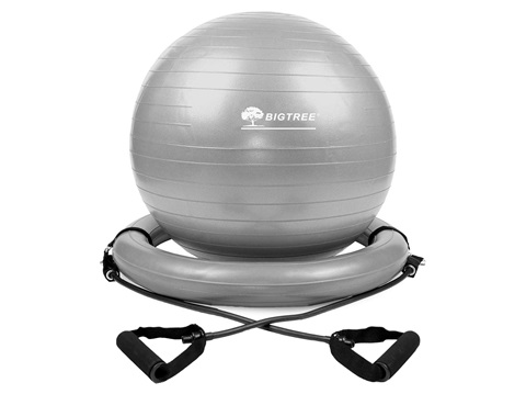 Fitness ball chair with resistance tape-Grey--- €21.61