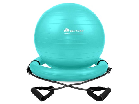 Fitness Ball Stuhl mit Widerstandsband-Cyan--- €21.61 - 副本