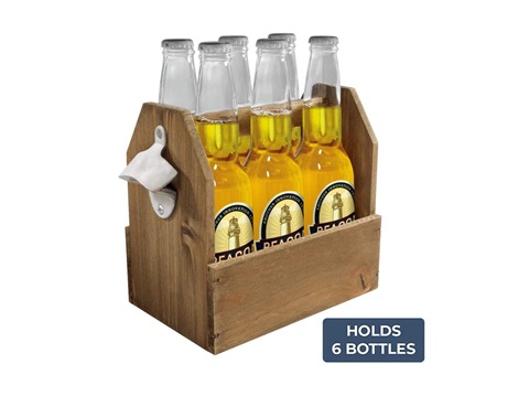 Wooden Rustic Farmhouse Bottle Caddy---€12.42