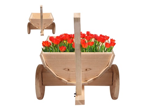 Flowerpot wooden four wheeled vehicle---€26.54